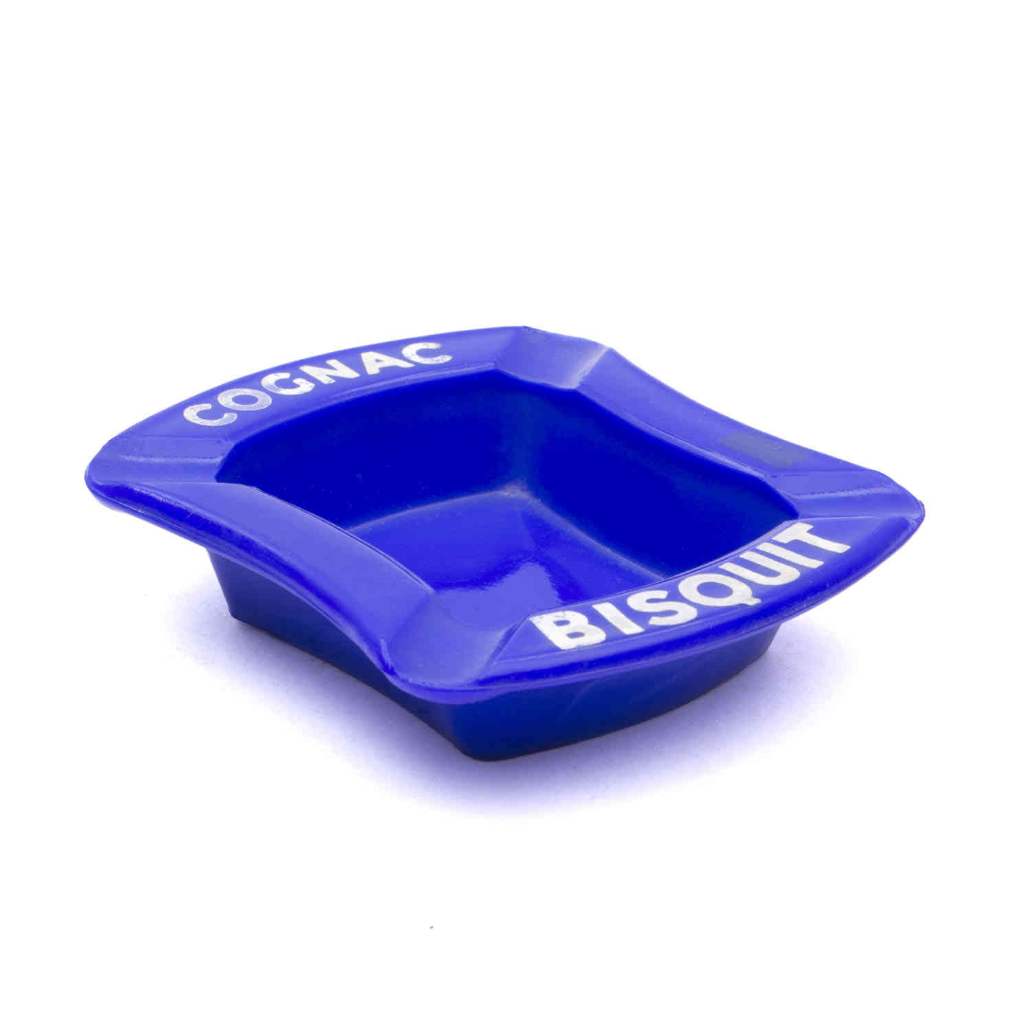 A French blue &amp;#39;Bisquit Cognac&amp;#39; ashtray