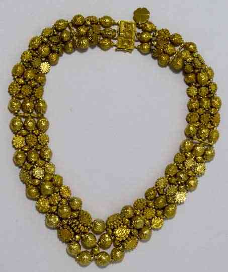 Gold tamborine beads from the Philippines