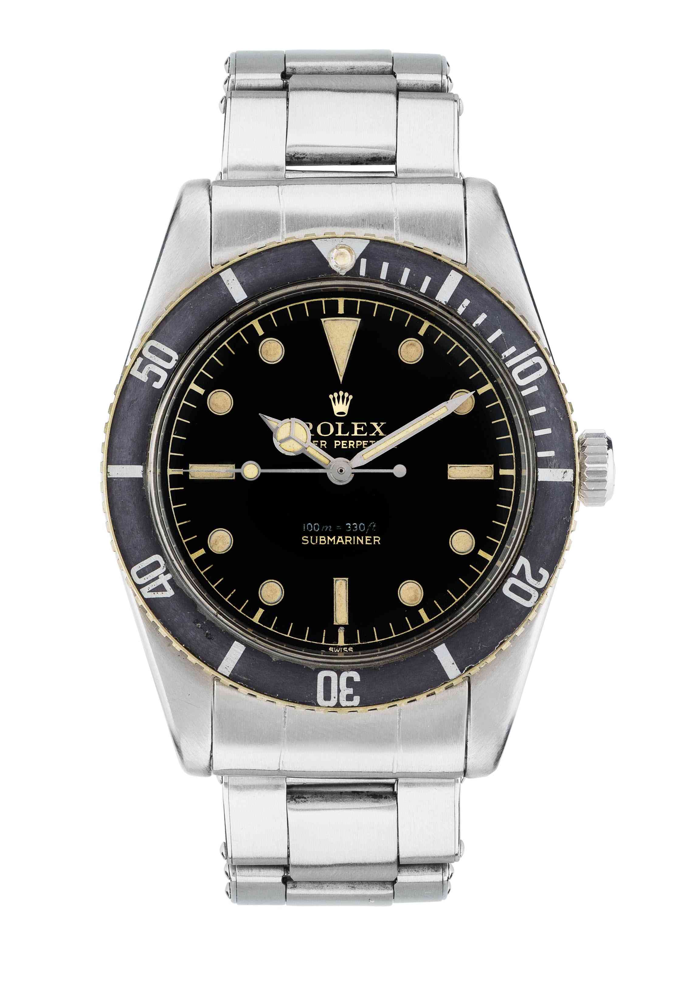 ROLEX An Extremely Rare And Collectible Submariner Ref 6536 1 Gilt 