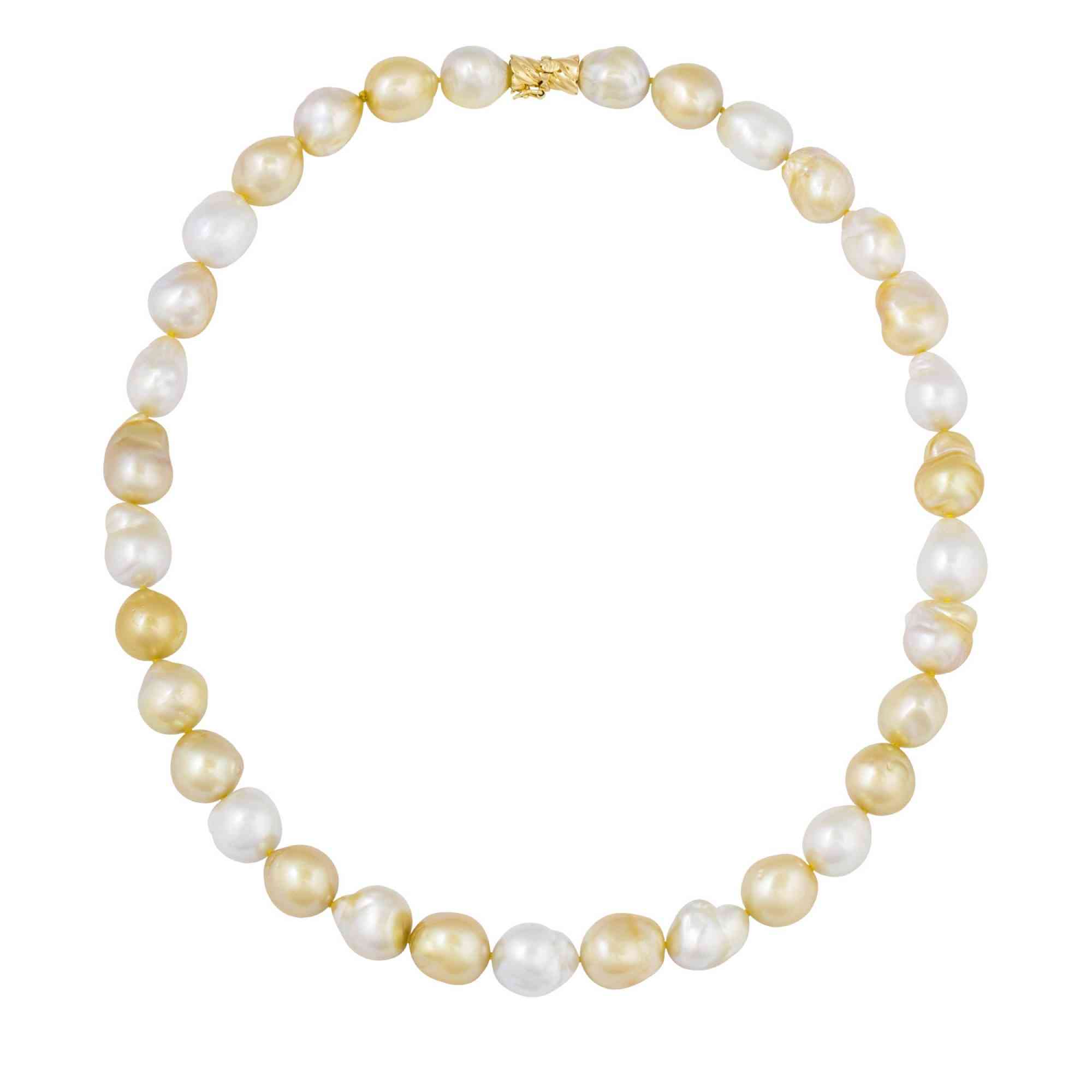 JEWELMER - A beautiful Baroque-style white and golden cultured South ...