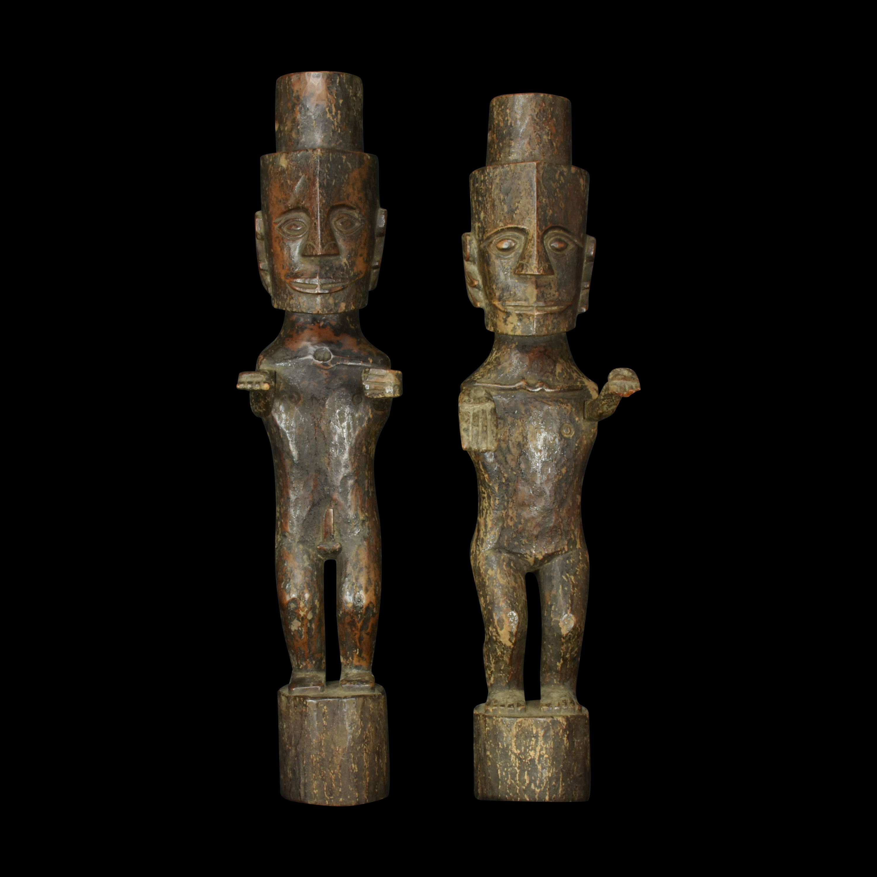 - A pair of old Batak sculptures