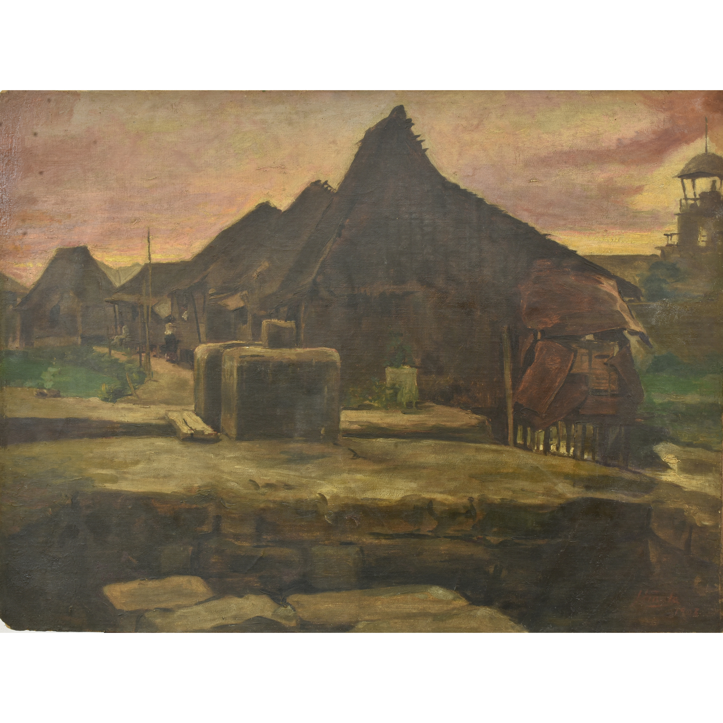 Art of Jorge Pineda　ホルヘ・ピネダ Jorge Pineda (1879 - 1946) - Untitled (Bahay Kubo)