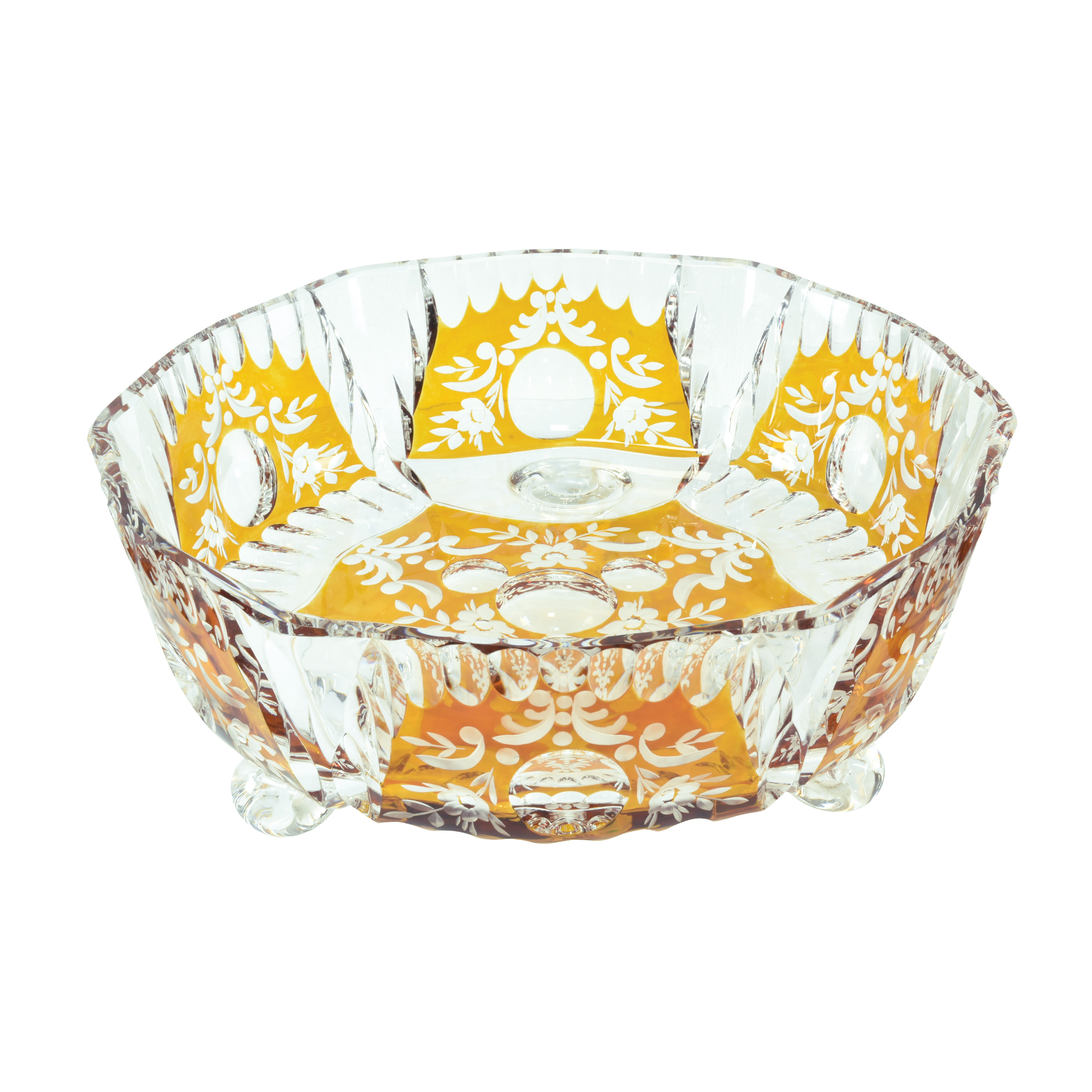  A Bohemian crystal glass bowl