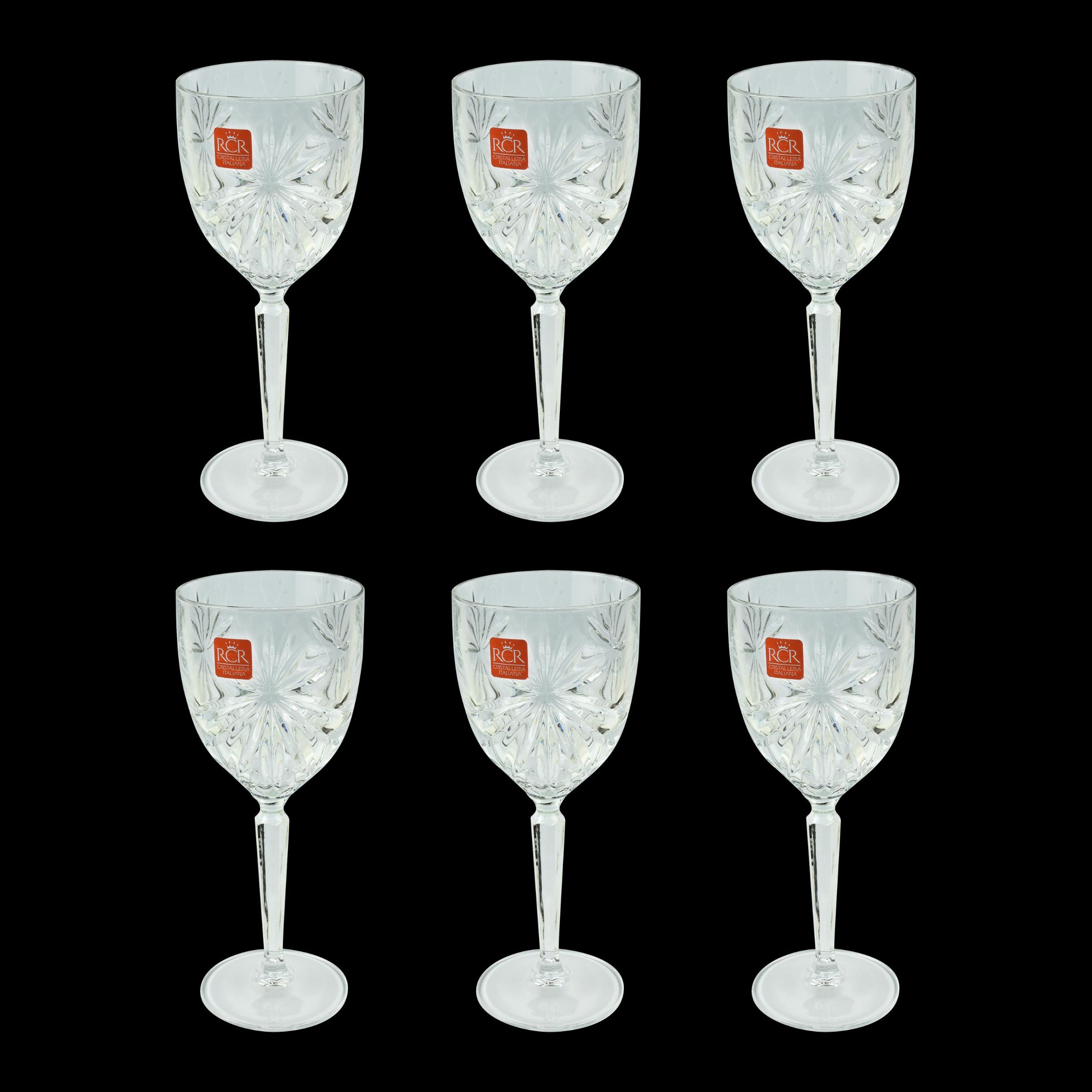 RCR Cristalleria Italiana - A set of 6 wine goblets