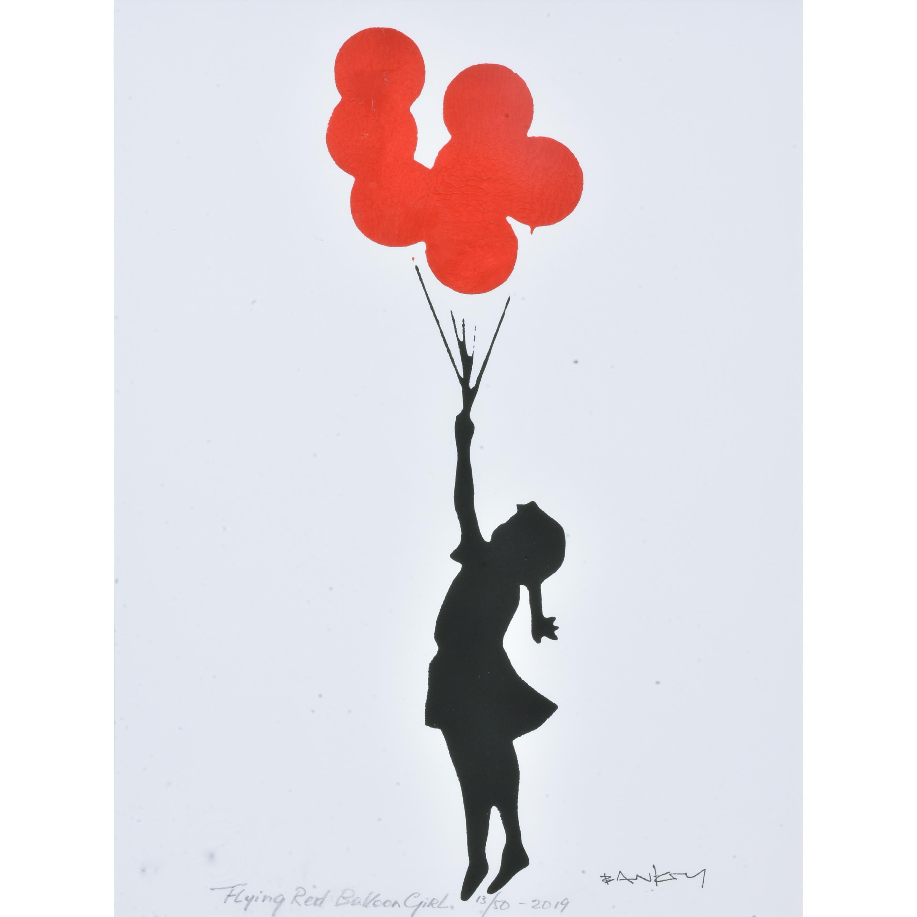 Banksy (after) - Flying Red Balloon Girl