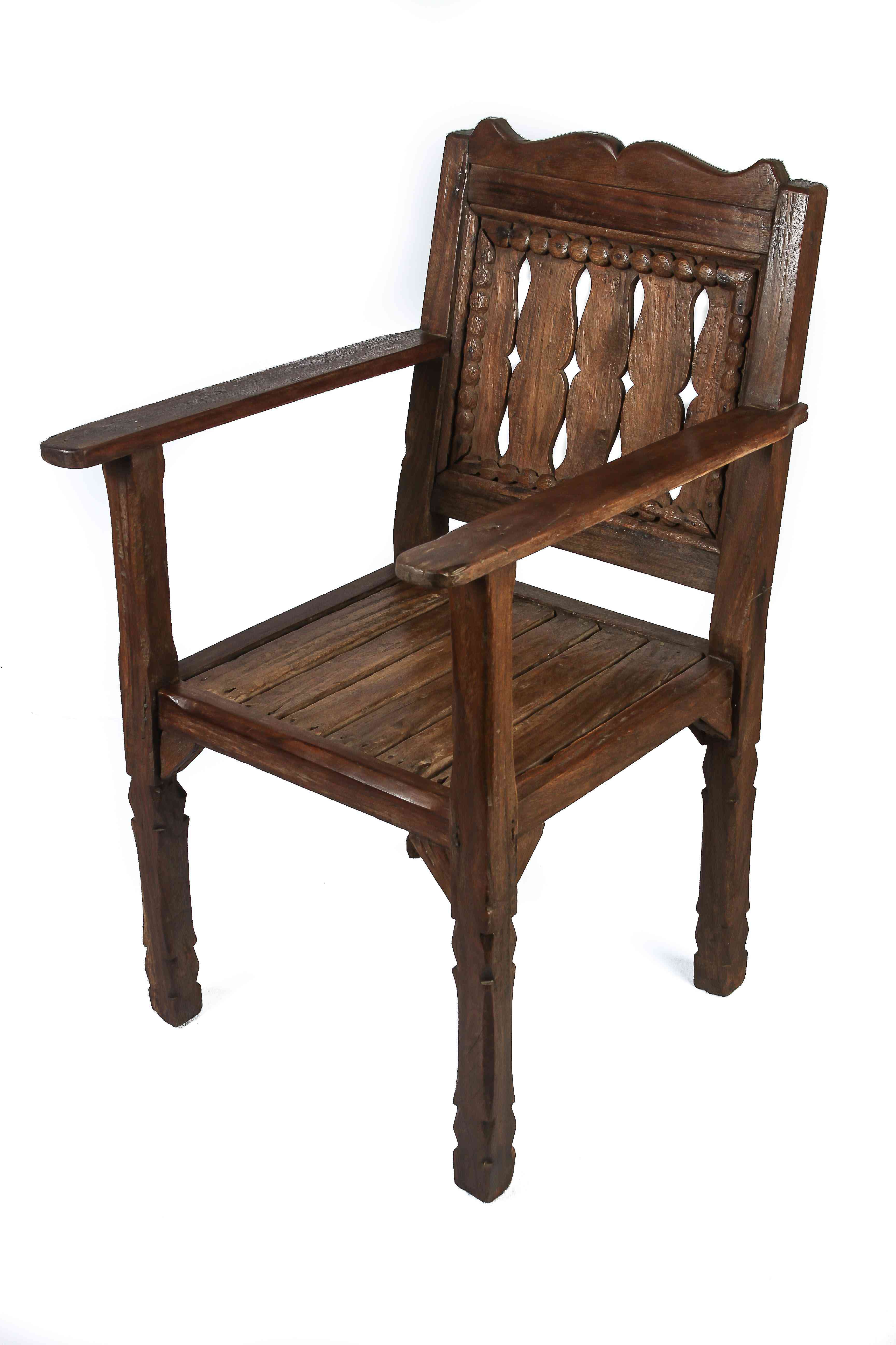 A primitivestyle molave and narra wood chair, Bohol
