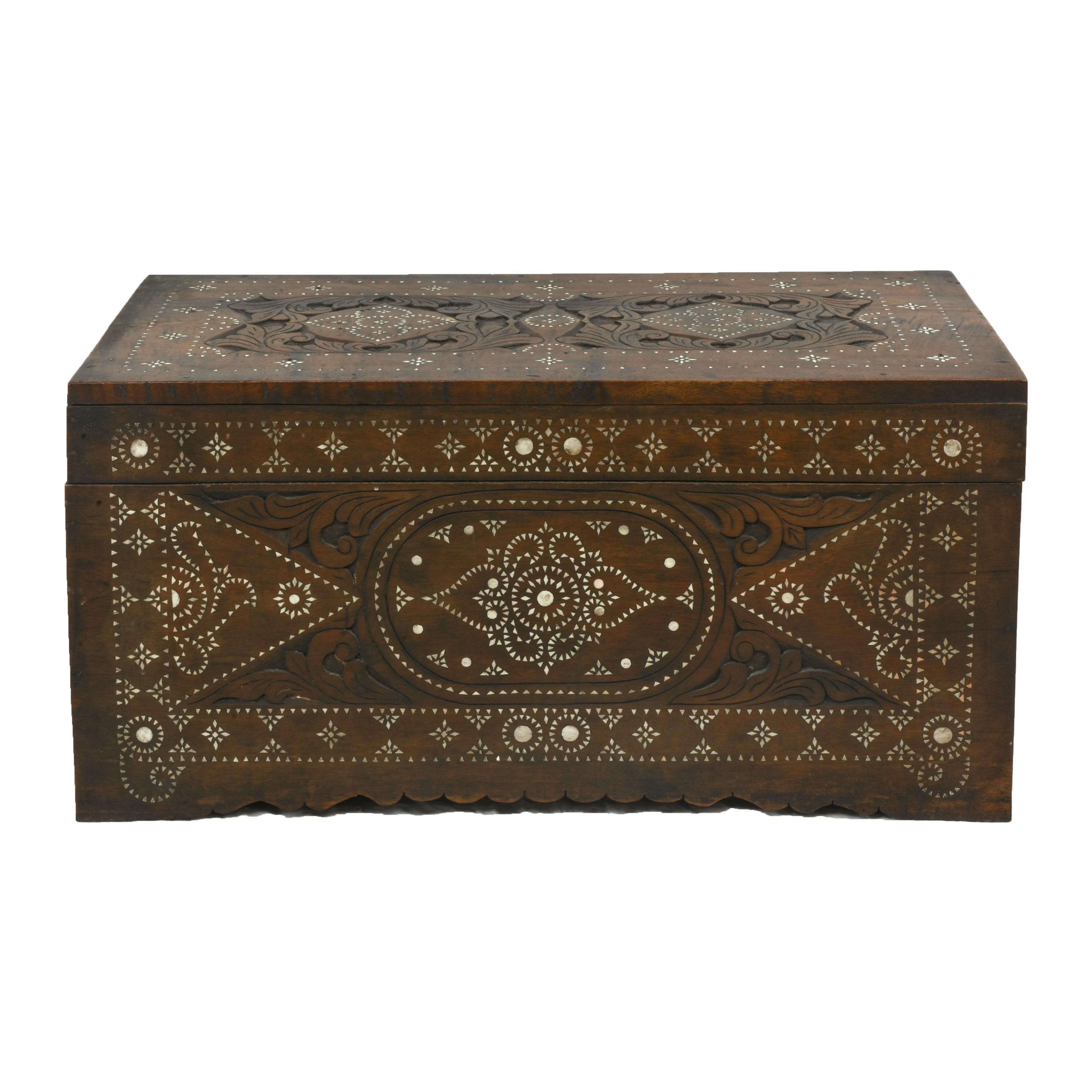 - A Maranao baul or chest with inlaid mother-of-pearl okir decorations