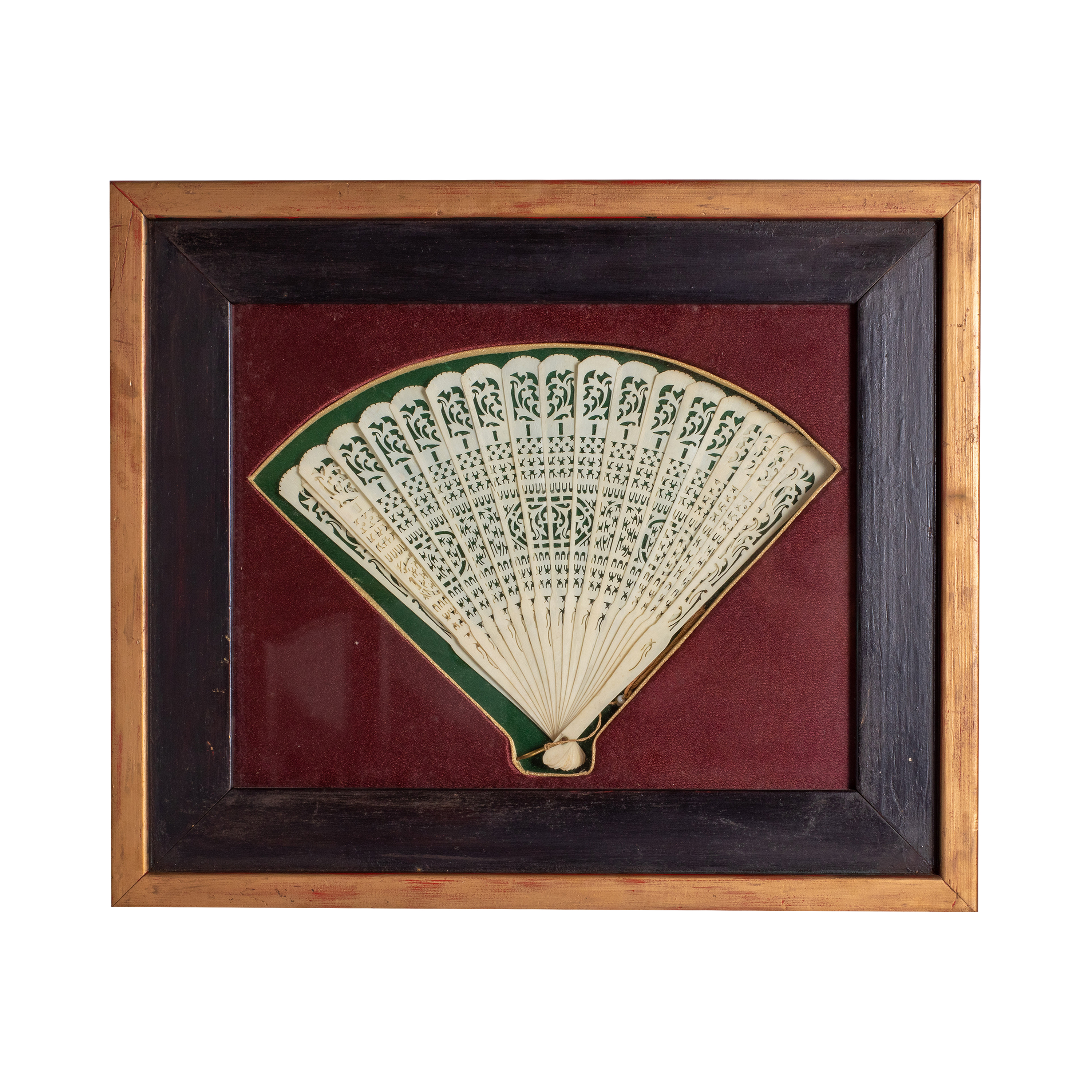 - A framed bone fan