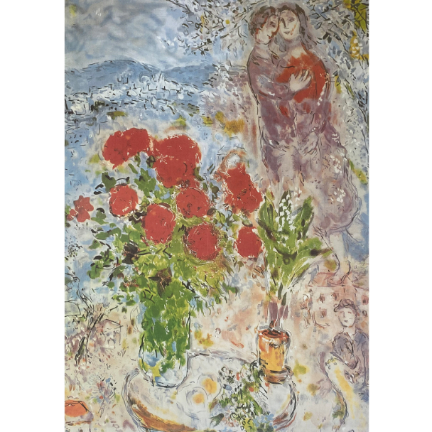 Marc Chagall 1887 1985 Red Bouquet With Lovers