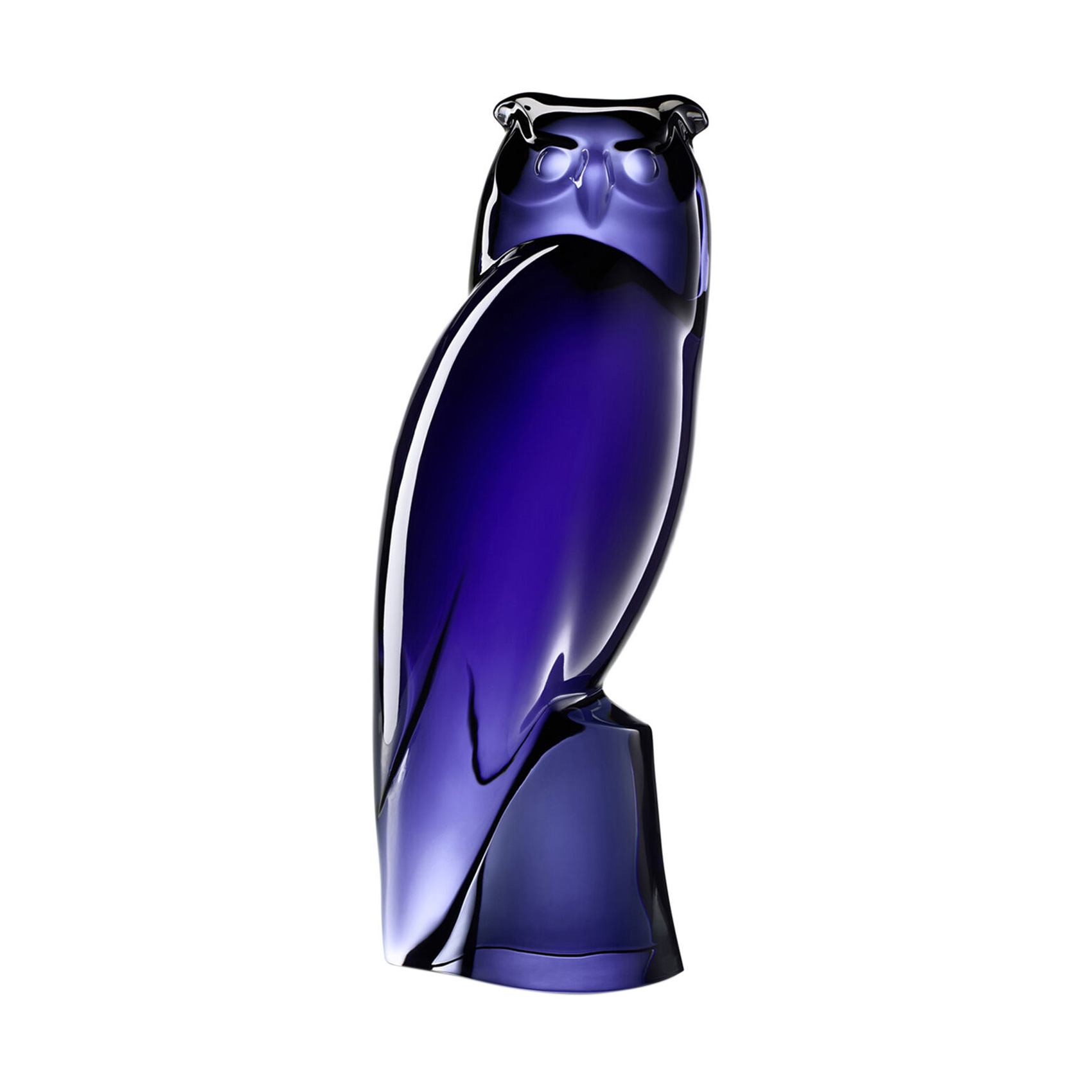 1992 ミッドナイトブルー BACCARAT クリスタル ペーパーウェイト Baccarat - A limited edition midnight blue 'Eagle-owl