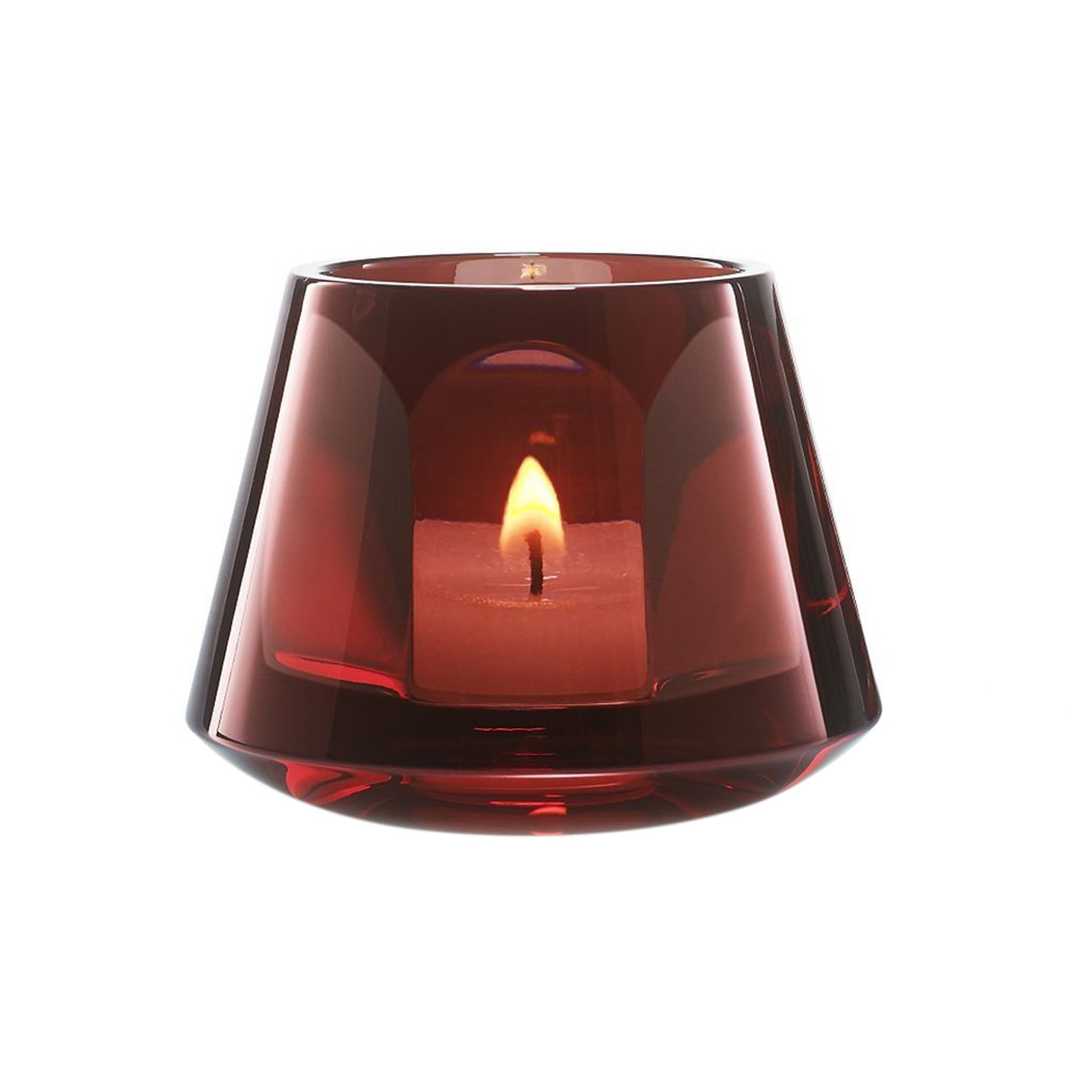 Baccarat - A ‘Harcourt Baby Our Fire’ red votive candle holder