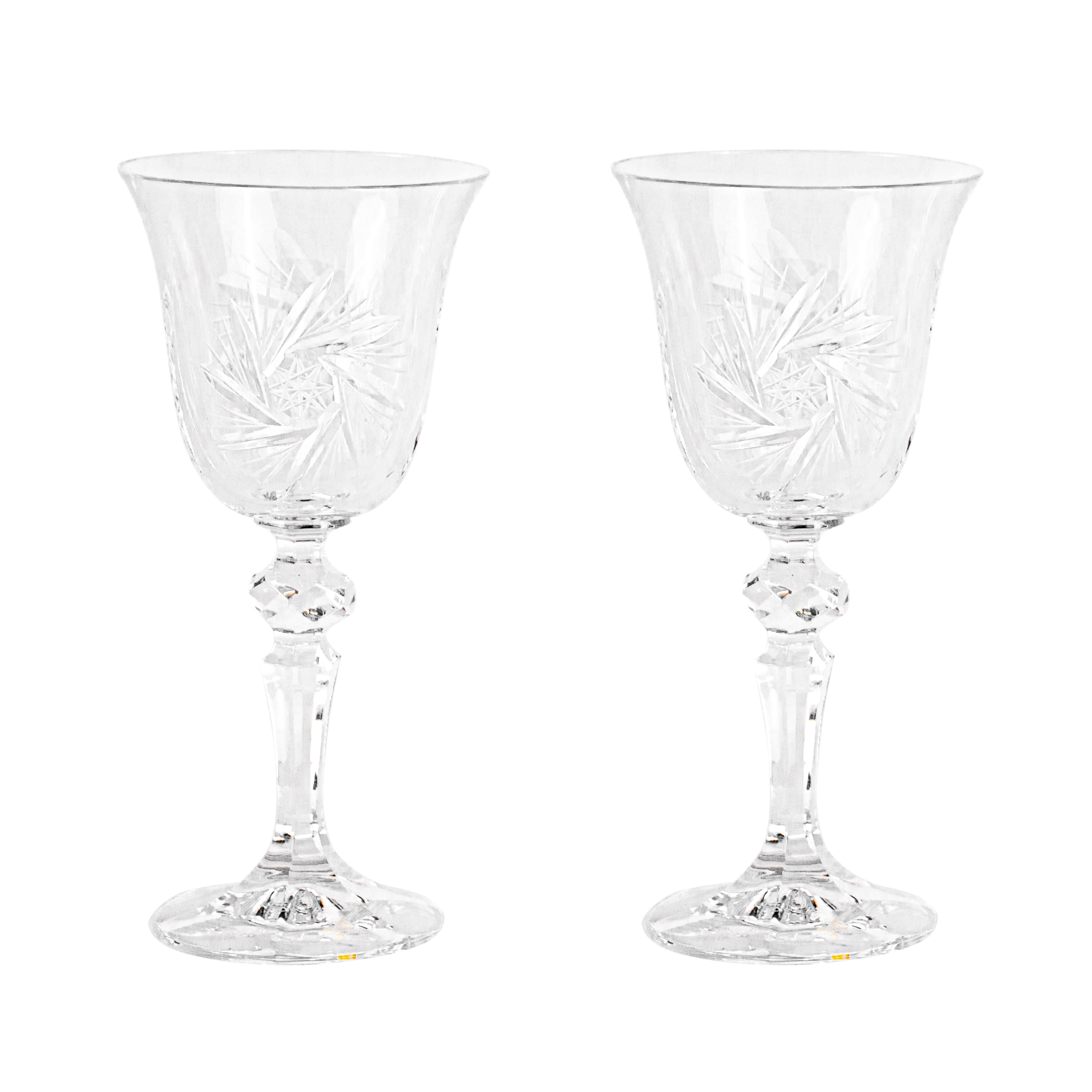 - A pair of elaborate Bohemian crystal goblets