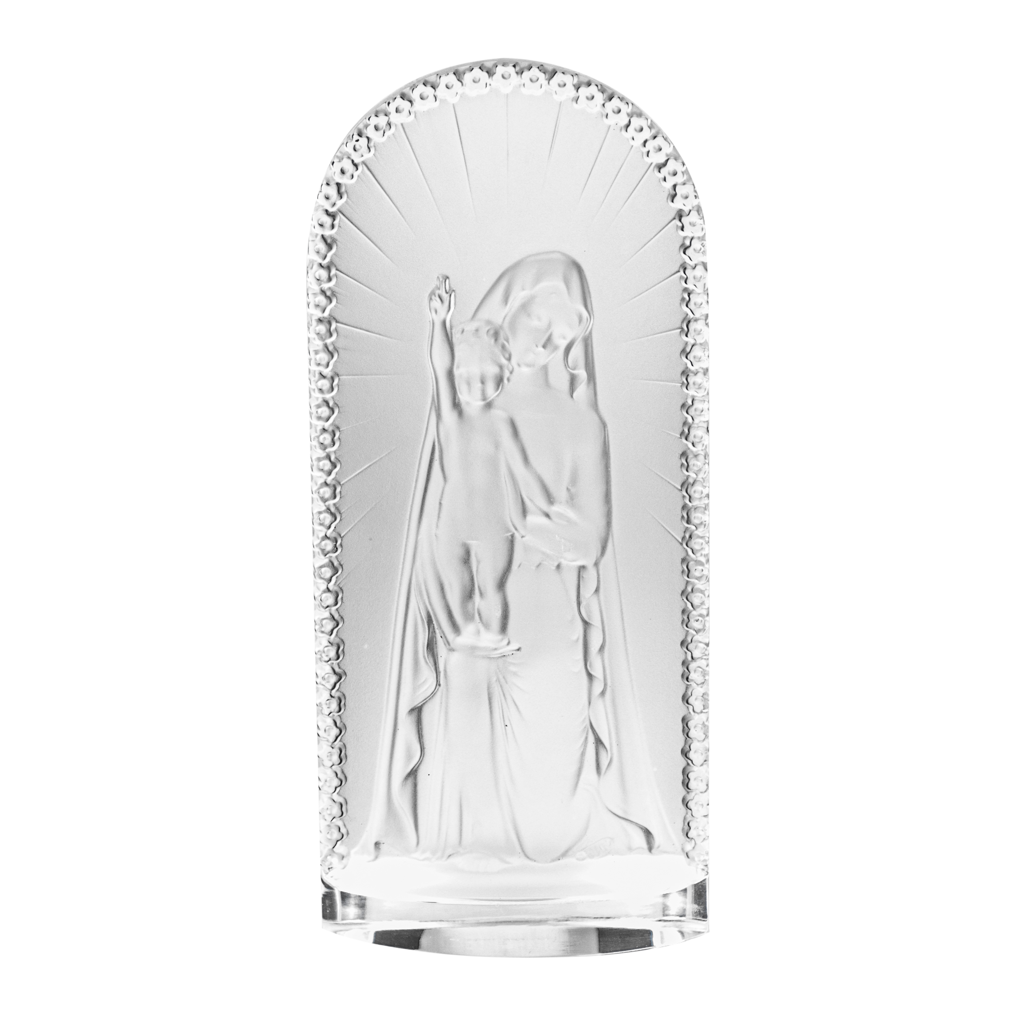 Lalique - A crystal 'Madonna and Child' plaque