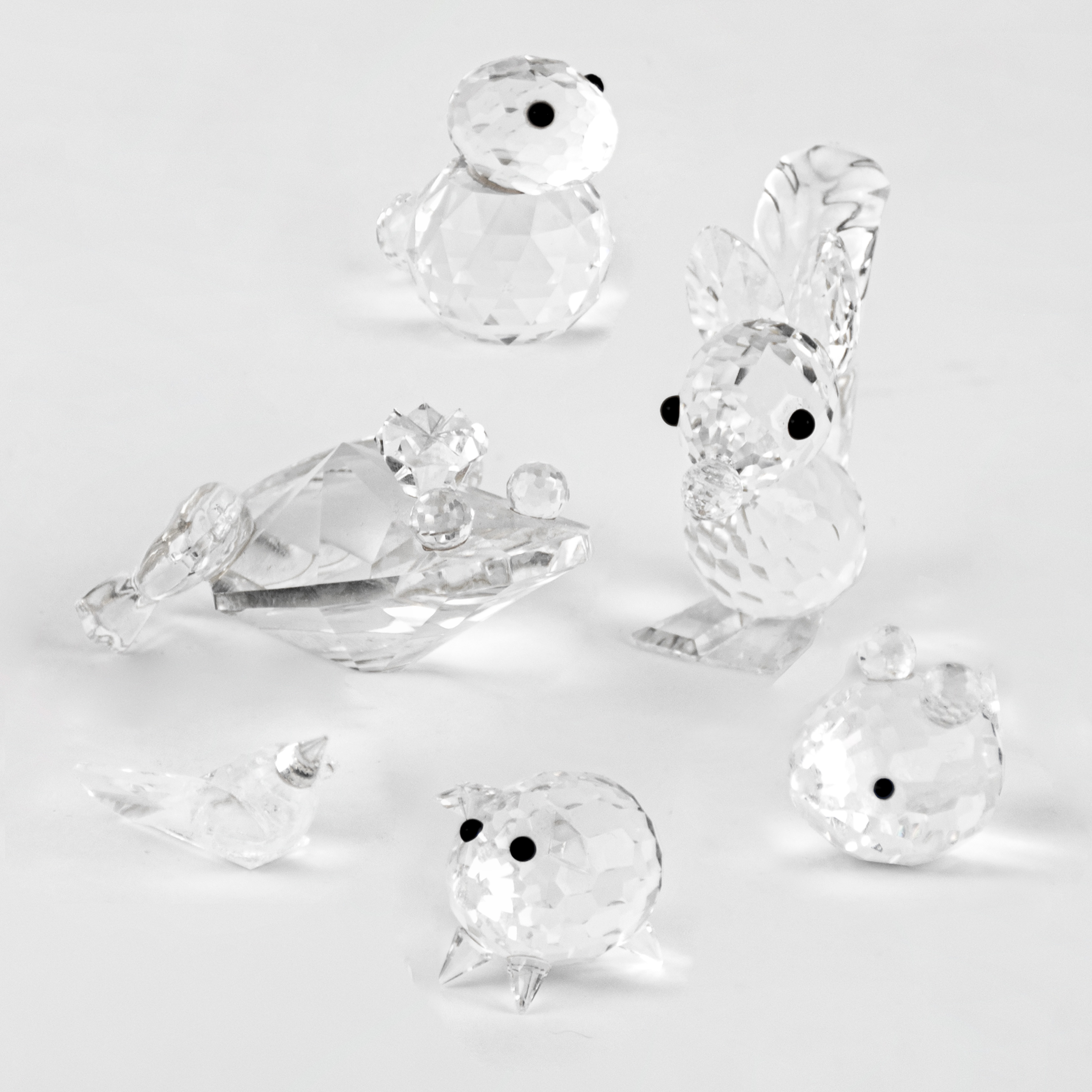 Swarovski - A lot of 6 squirrel, frog, bird, piglet, hamster, and duck ...