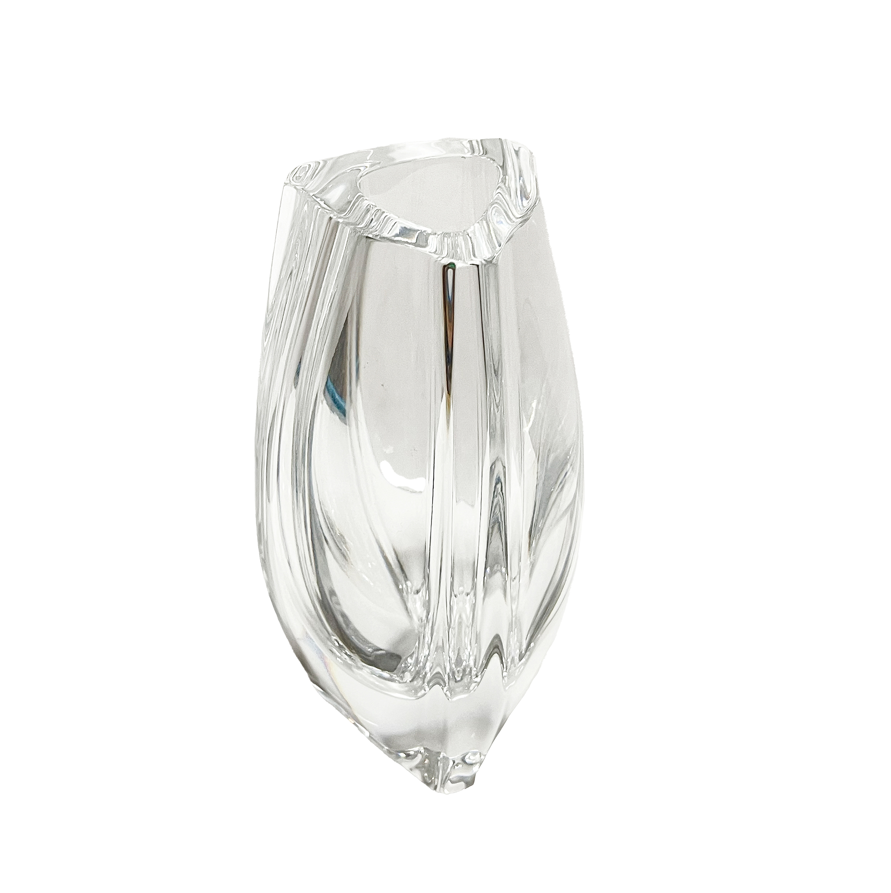 Baccarat - A 'Bouton d'Or' triangle crystal bud vase