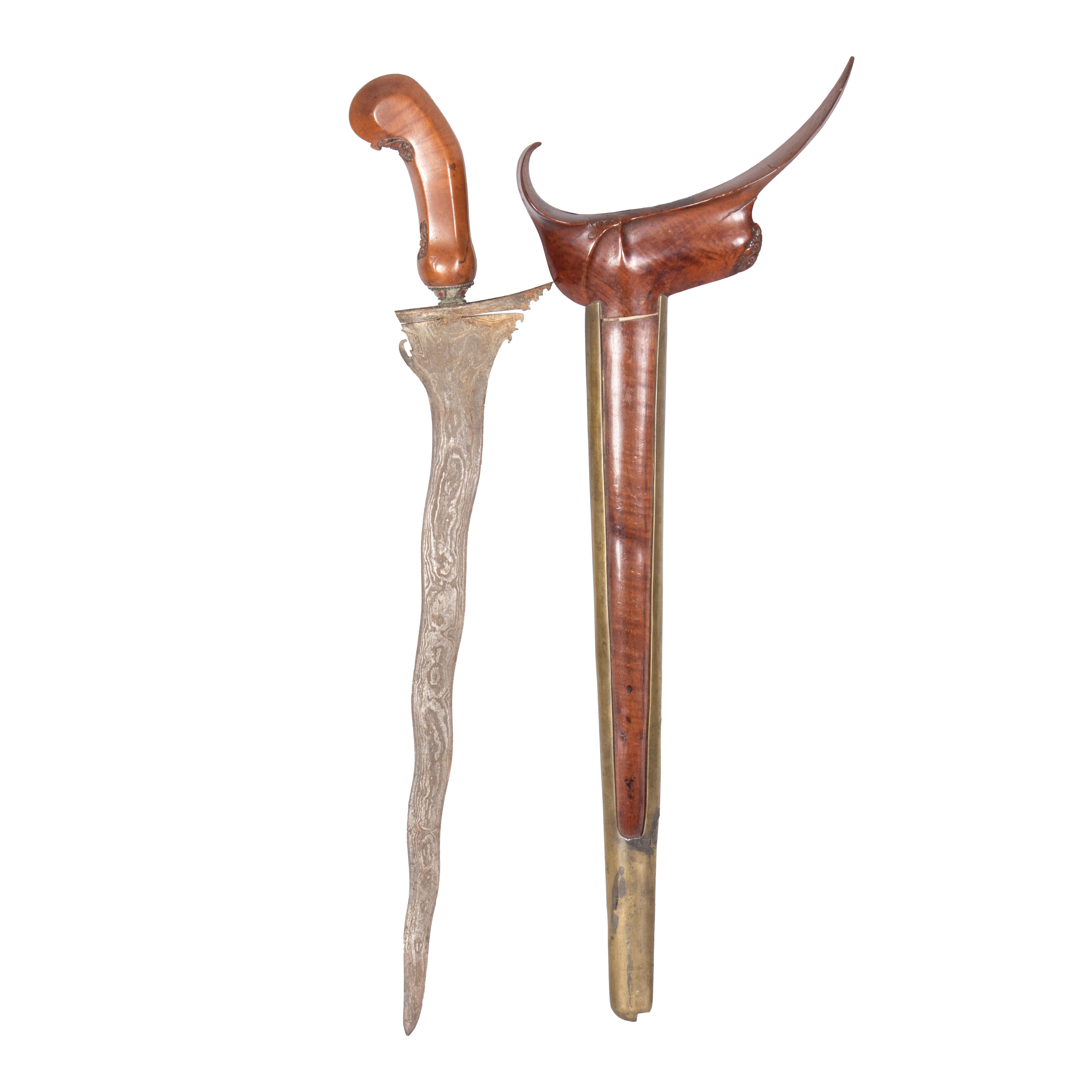 - A Javanese keris with wooden handle