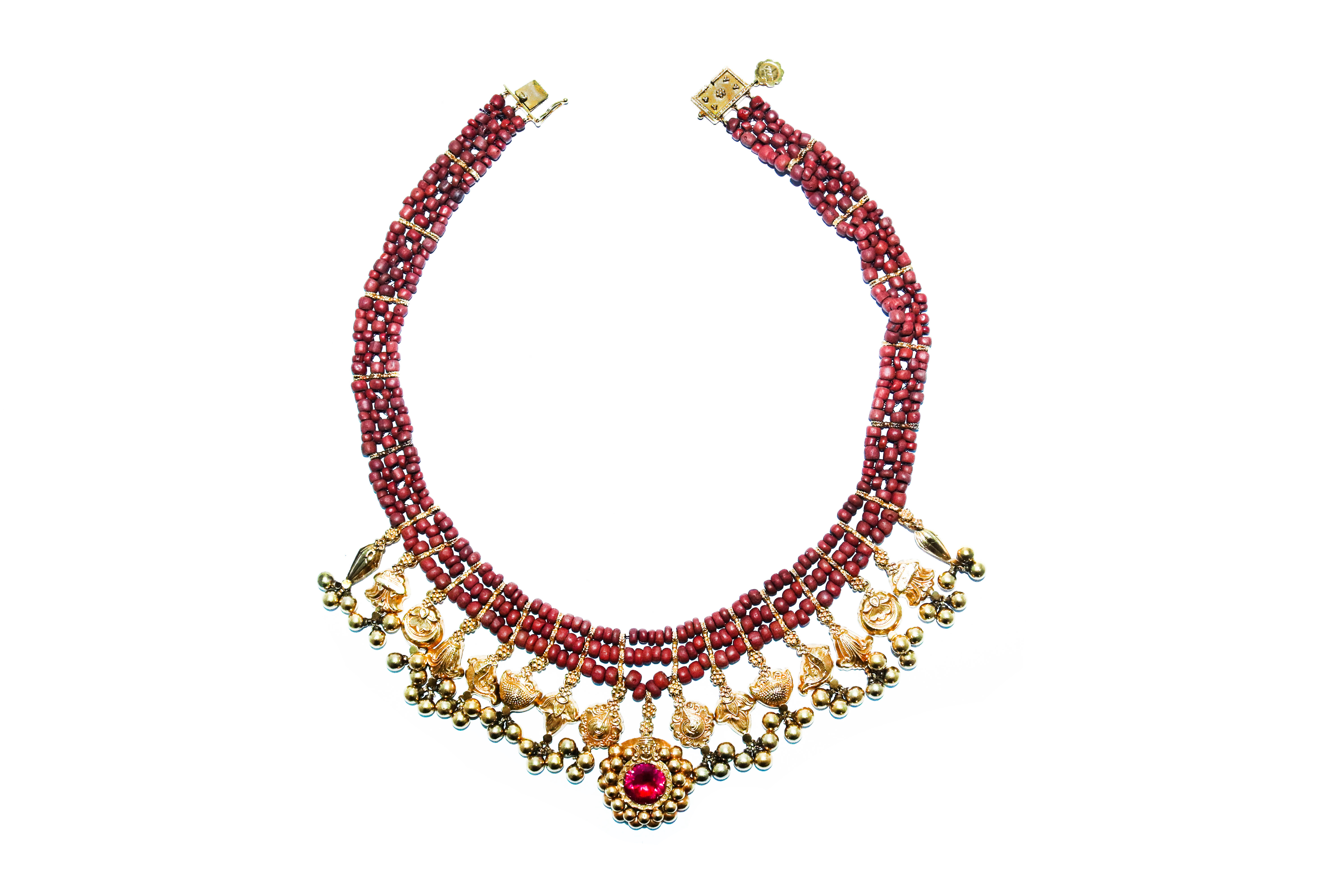 celia-molano-g-042-excavated-red-clay-beads-with-gold-dangles-from
