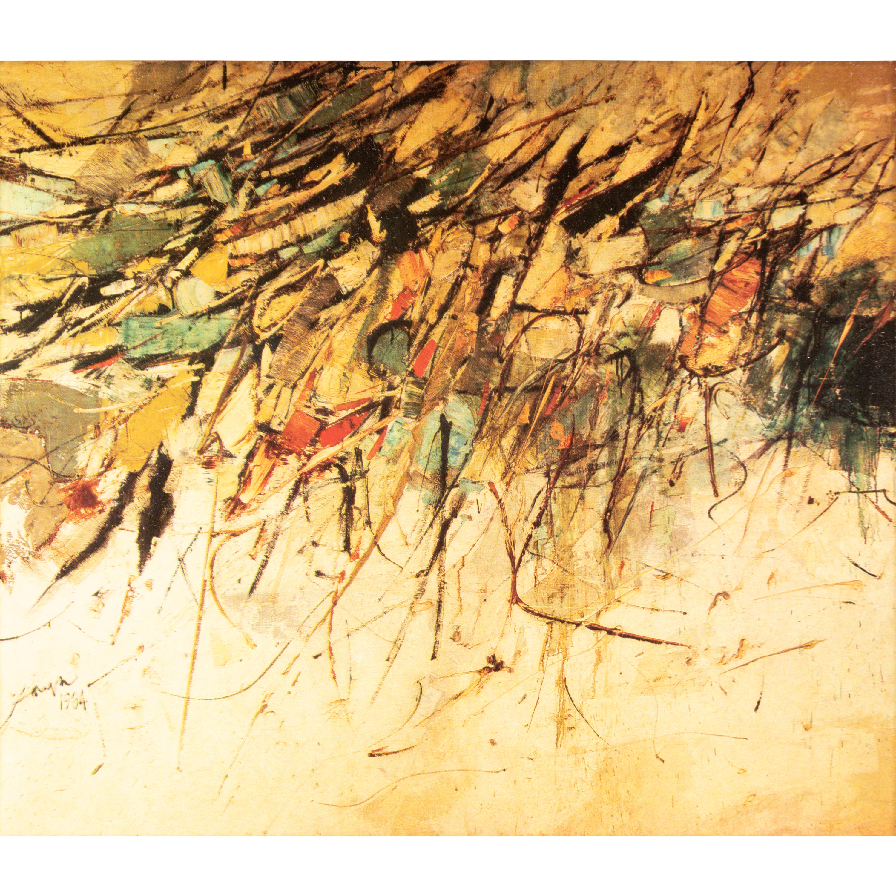 A lithographic reproduction of 'Hills of Nikko' by José Joya, image size:3000x3000