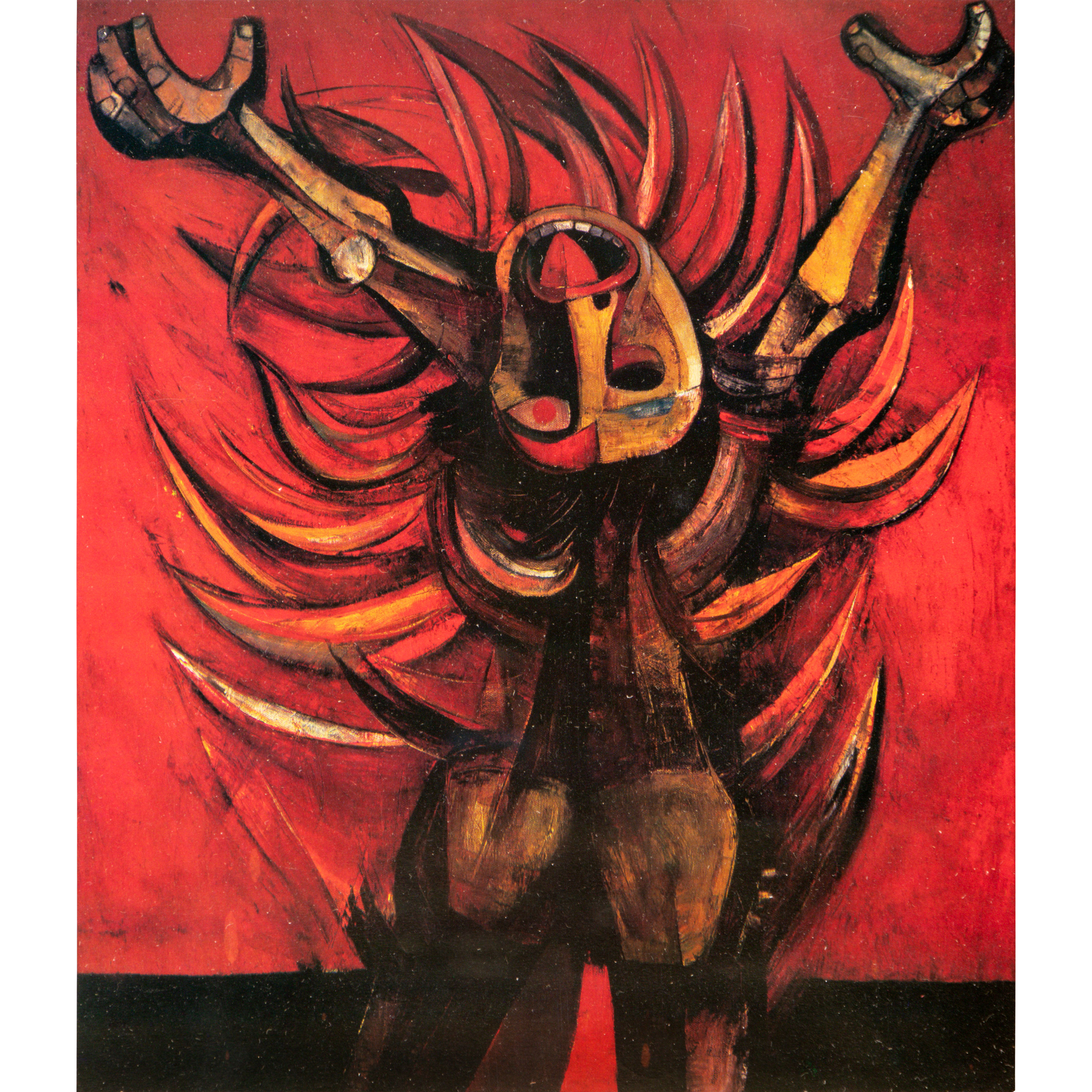 - A lithographic reproduction of 'Man on Fire' by Ang Kiukok