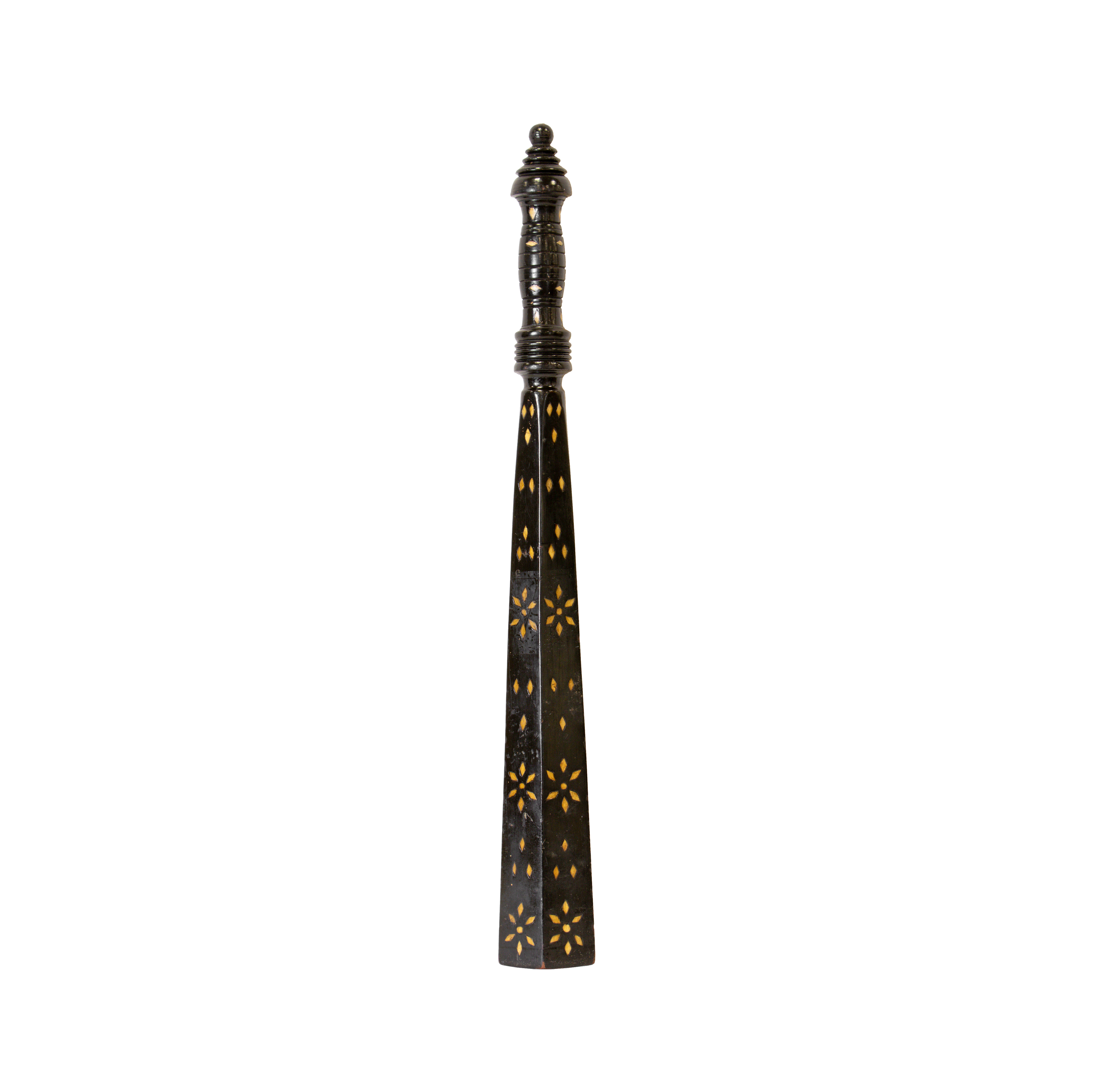 - A decorative faceted batuta / baton with turned handle