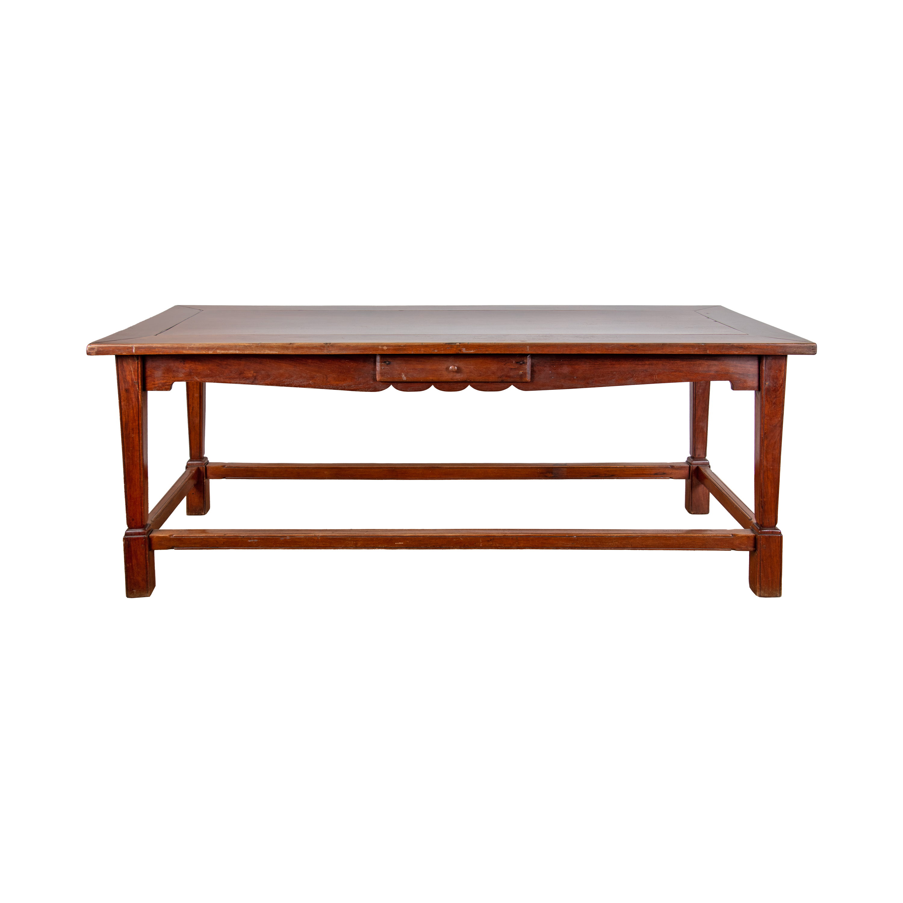 - A mixed wood refectory table