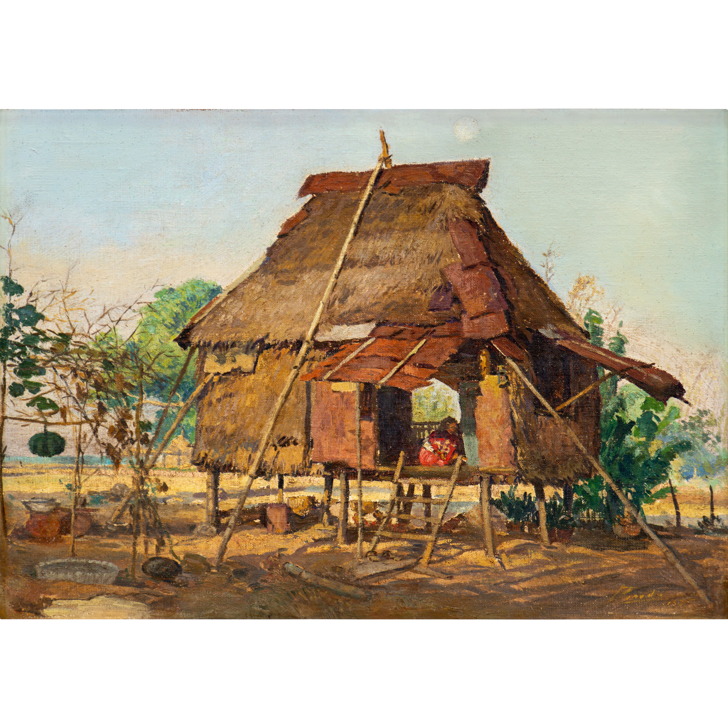 Jorge Pineda (1879 - 1946) - Untitled (Bahay Kubo)